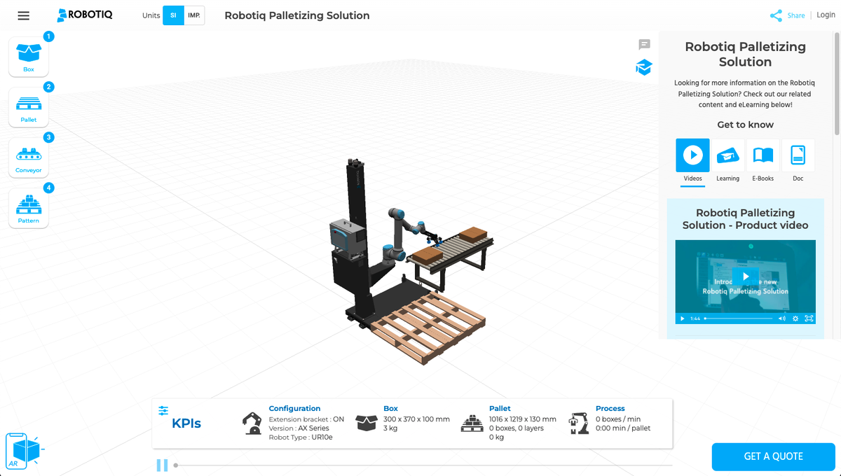 The online Palletizing Configurator