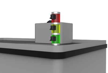 Signal light detector for machine tending solution