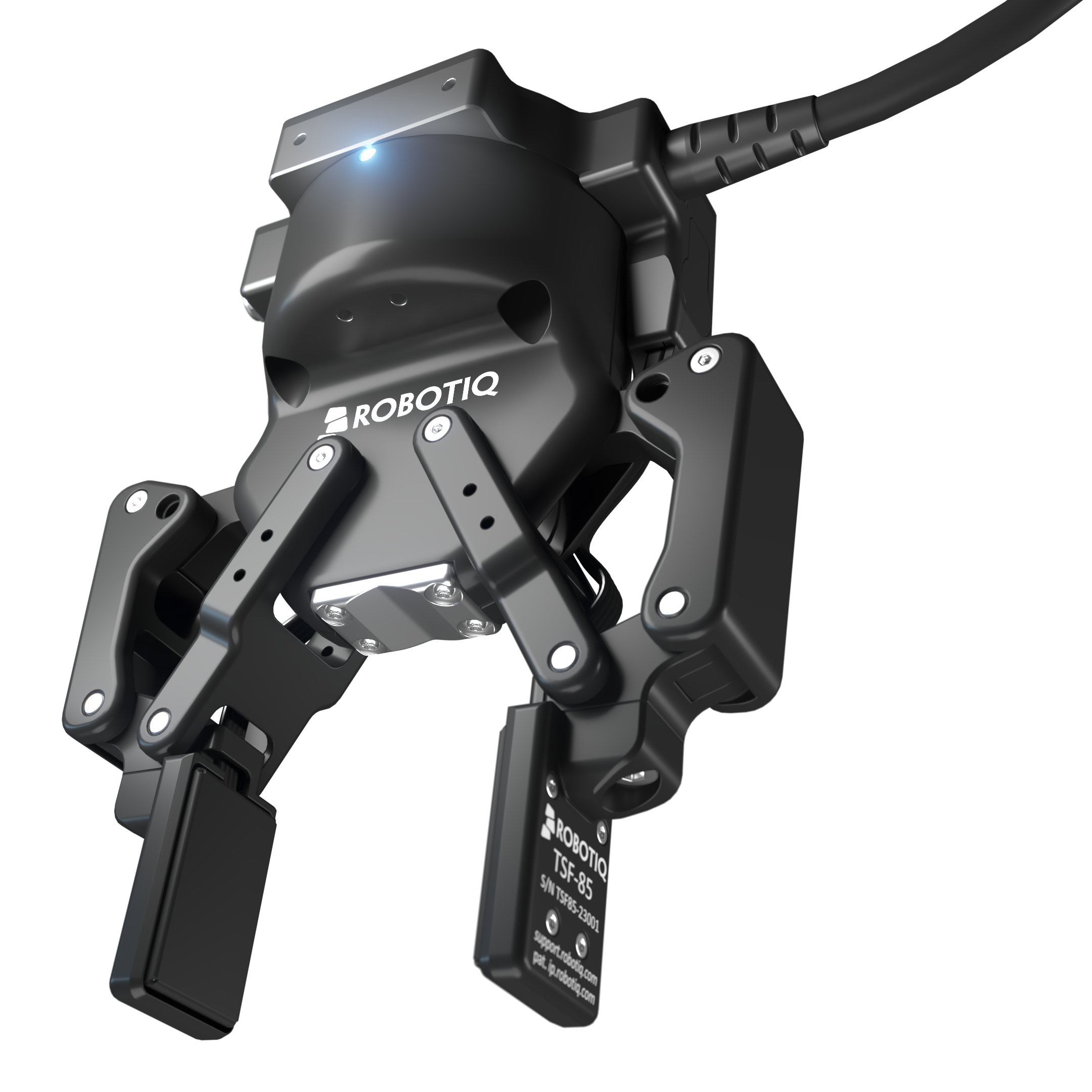Robotiq 2FC Physical-AI-Greifer mit TSF-Tastsensor-Fingerspitzen