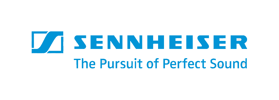 Sennheiser color logo with white background